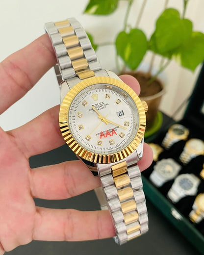 Two Tone Rolex with white dial
