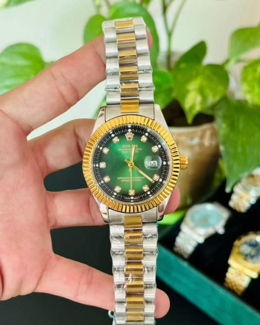 Two Tone Rolex with Green dial