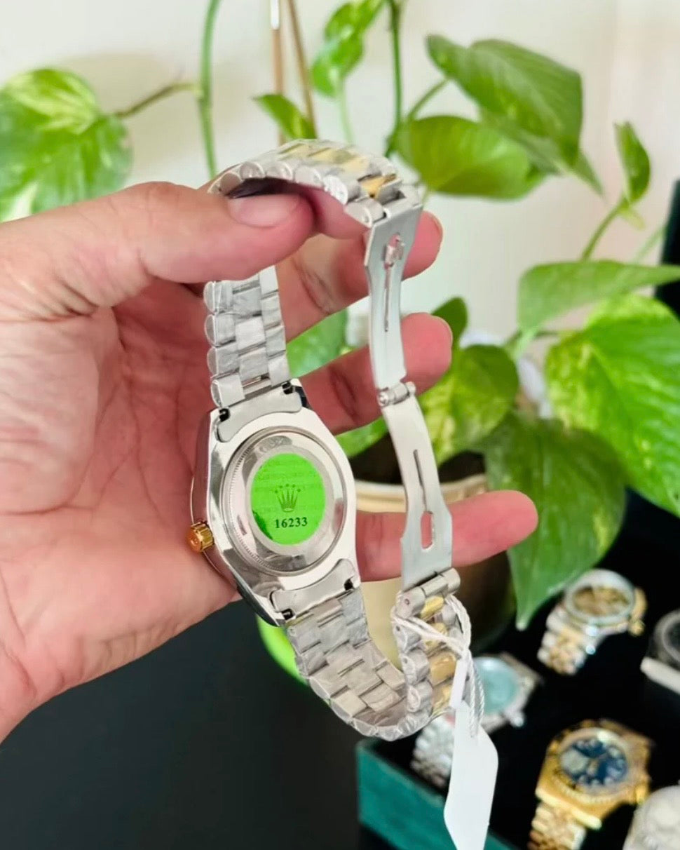 Two Tone Rolex with Green dial