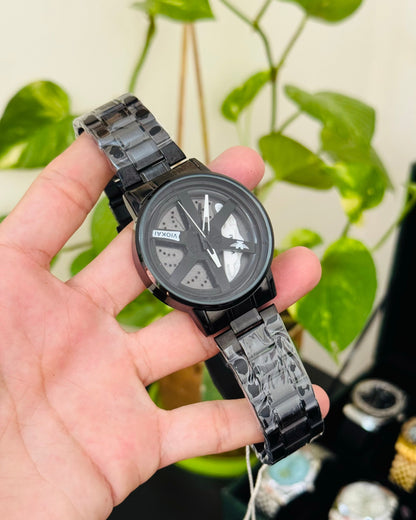 Rotating Dial Full Black Watch