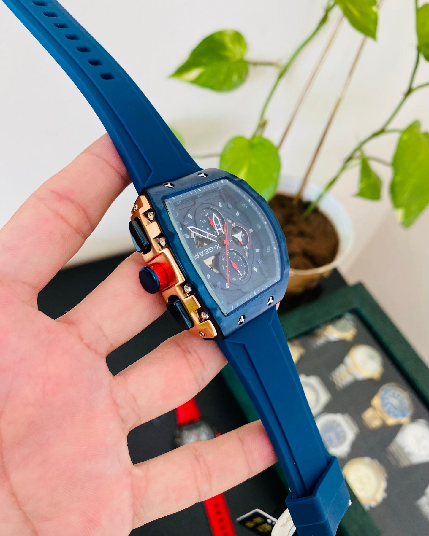 Blue Straps Chronograph Working Watch XG-01