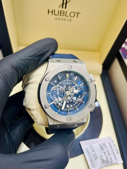Hublot strap watch With blue dial