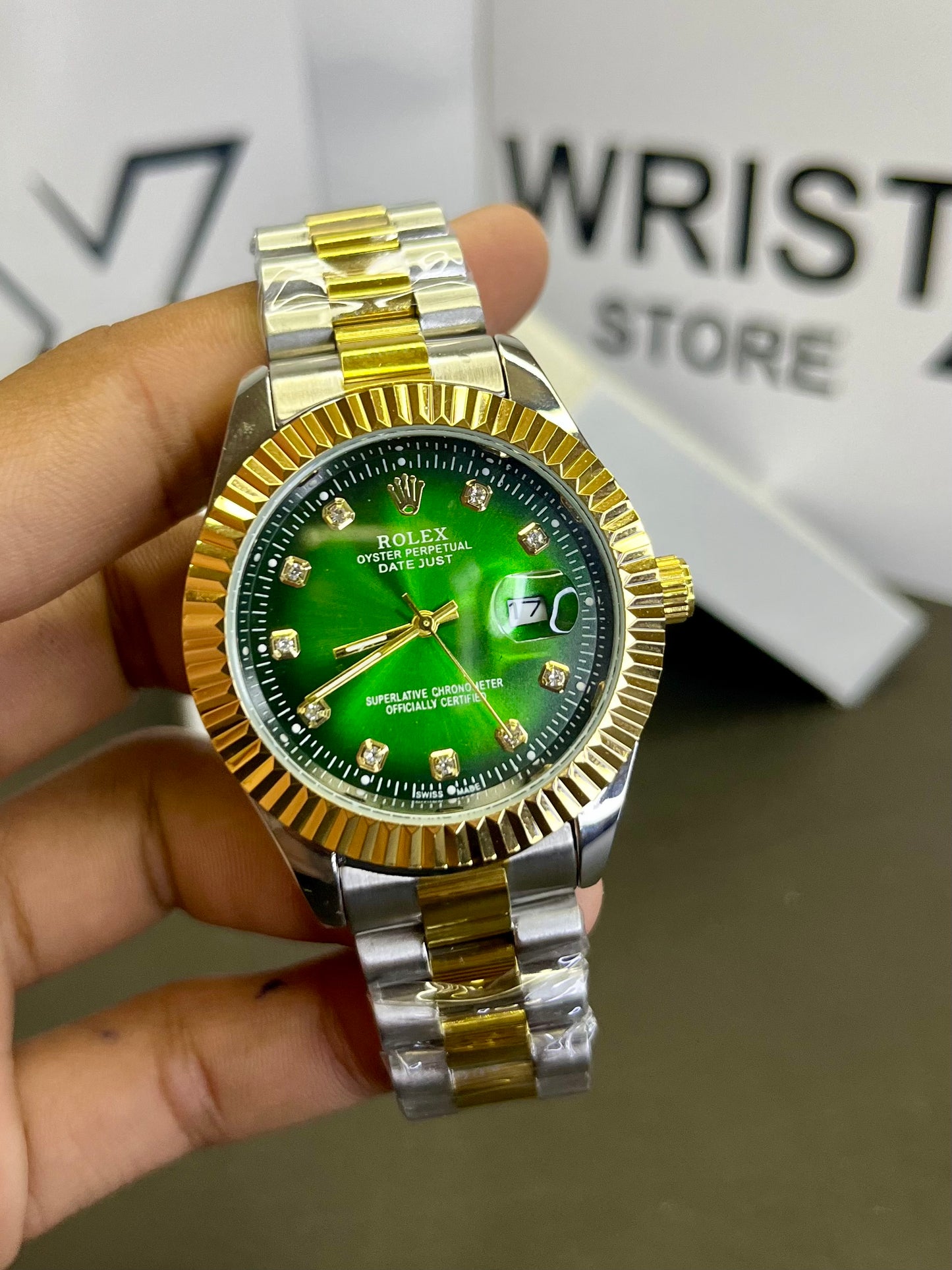 Rlx two tone green dial