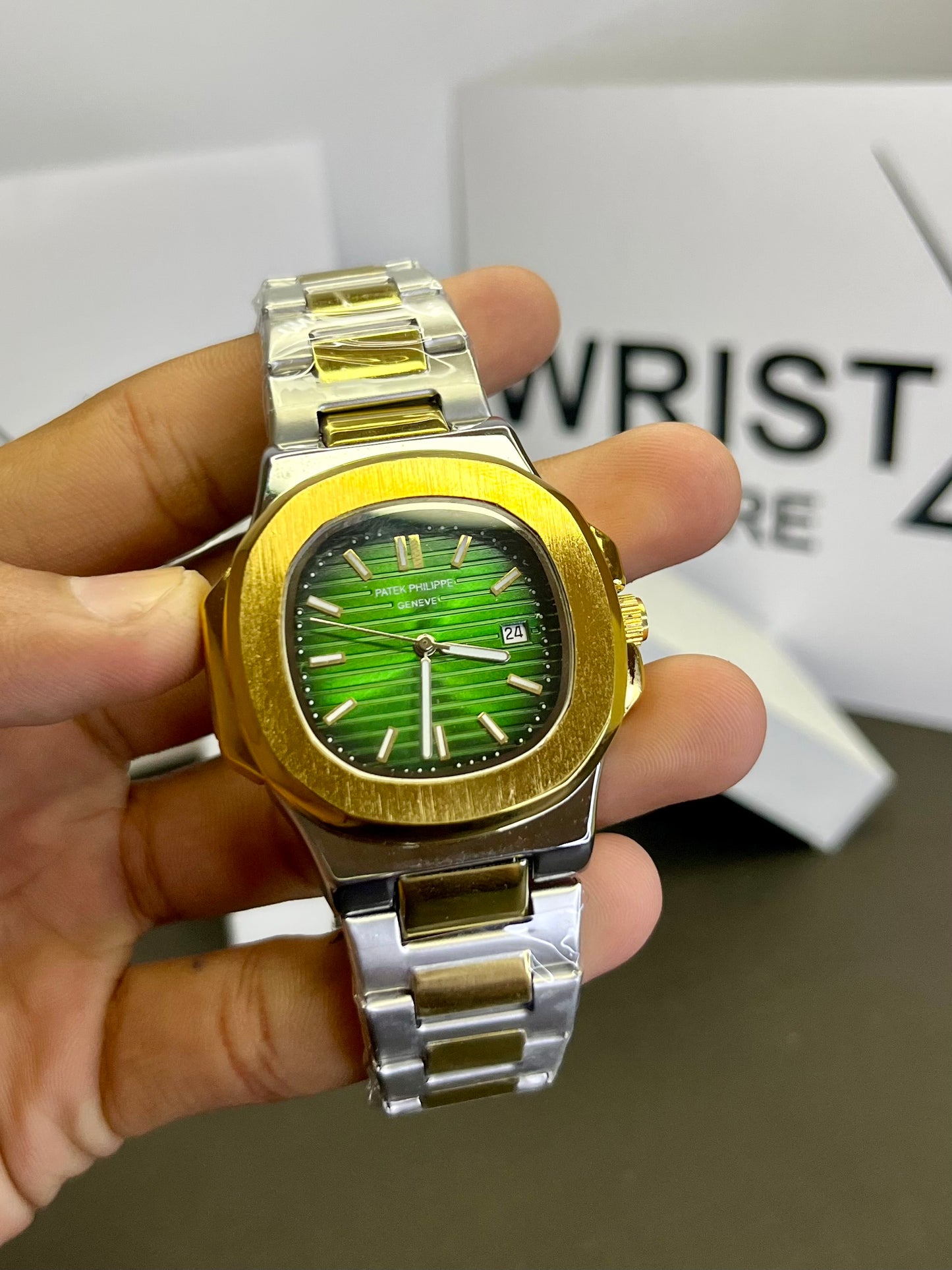 Pp two tone with green dial