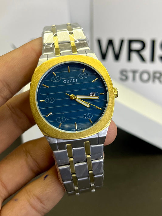 Gucci two tone blue dial