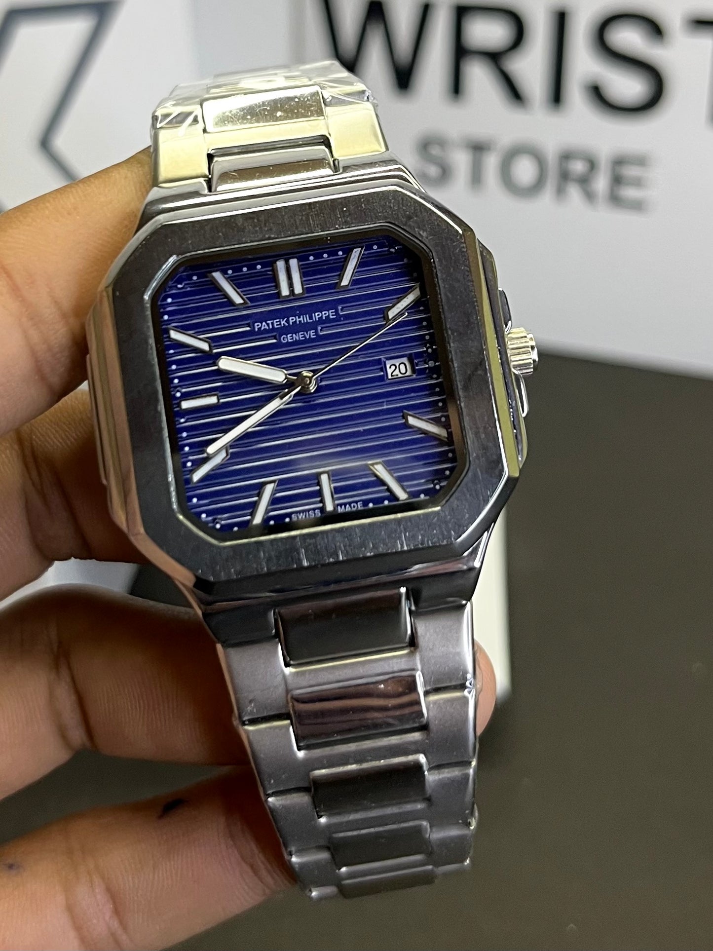 Pp silver with blue dial