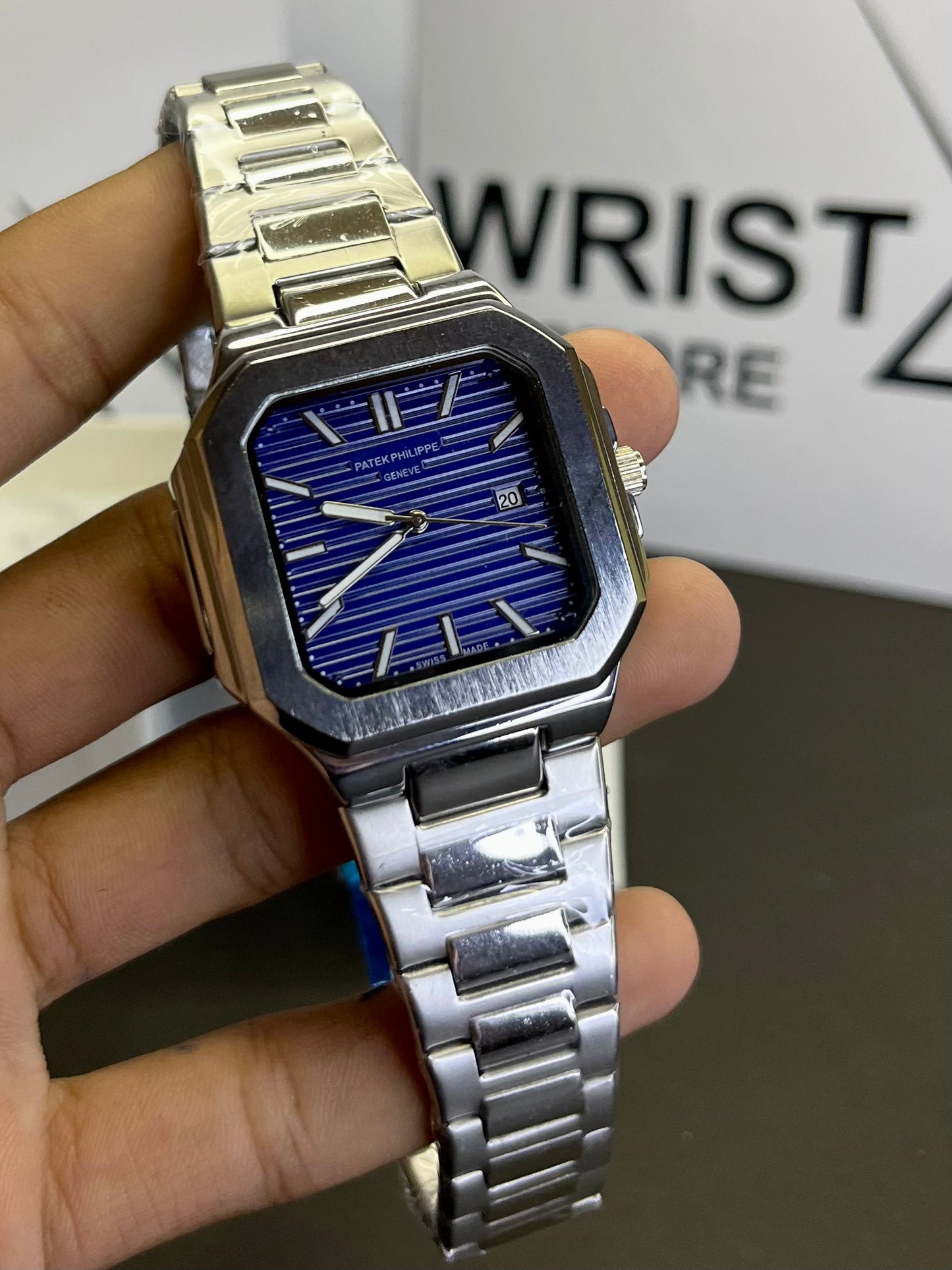 Pp silver with blue dial