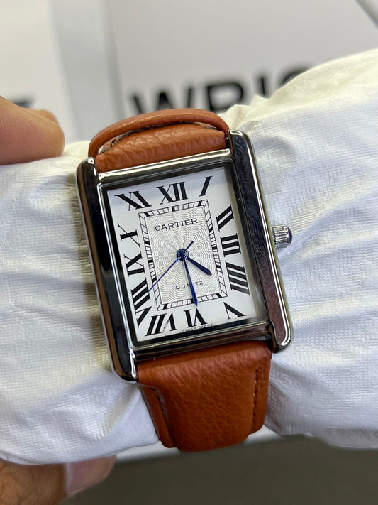 Cartier tank brown strap