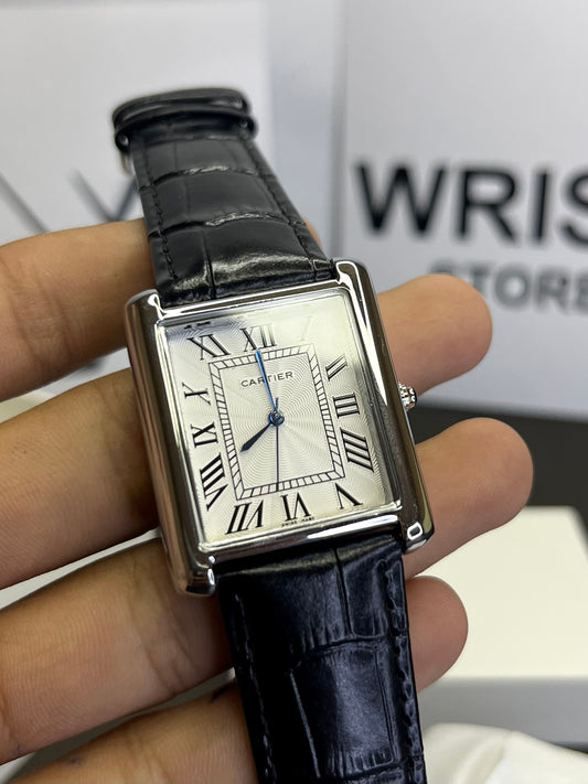 Cartier Tank Watch with white dial