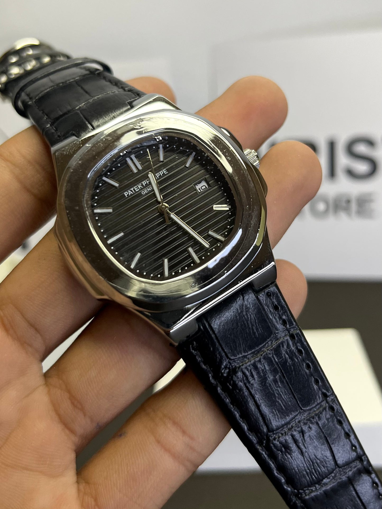 Pp black strap watch